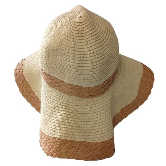 JHats Woven Raffia Floppy Hat Sun Wide Brim Bucket Beige Tan Beach Gardening - Picture 9 of 16